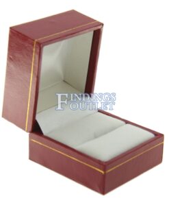 Red Leather Classic Ring Box Display Jewelry Gift Box Empty