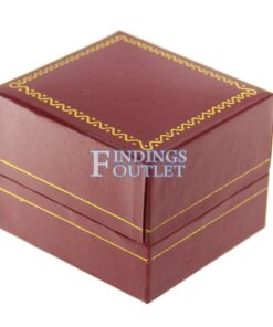 Red Leather Classic Earring Box Display Jewelry Gift Box Closed