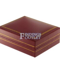 Red Leather Classic Earring Pad Box Display Jewelry Gift Box Closed