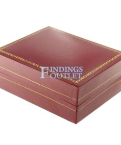 Red Leather Classic Earring Pendant Box Display Jewelry Gift Box Closed