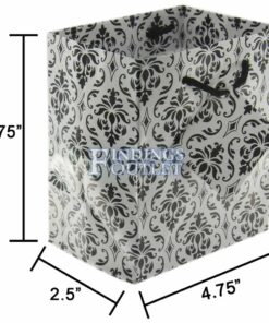 4.75x6.75 Damask Tote Gift Bags Glossy Paper Shopping Bag With Handle Dimensions