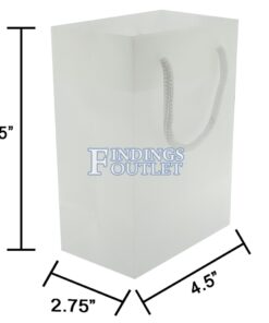 4.5x6.5 White Tote Gift Bags Frosted Paper Shopping Bag With Handle Dimensions