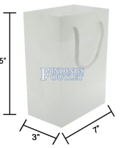 7x9.5 White Tote Gift Bags Frosted Paper Shopping Bag With Handle Dimensions