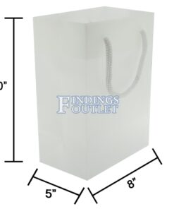 8x10 White Tote Gift Bags Frosted Paper Shopping Bag With Handle Dimensions