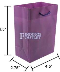 4.5x6.5 Purple Tote Gift Bags Frosted Paper Shopping Bag With Handle Dimensions