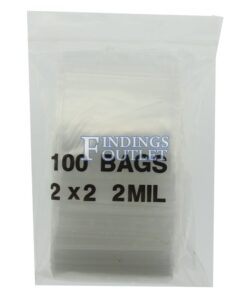 2x2 Plastic Resealable Bags Clear Zip Lock 2 Mil Pack of 100