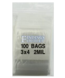 3x4 Plastic Resealable Bags Clear Zip Lock 2 Mil w/ Writing Block Pack of 100