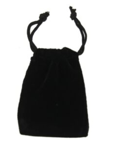 2.75x3.5 Black Velvet Pouch Jewelry Drawstring Gift Bag