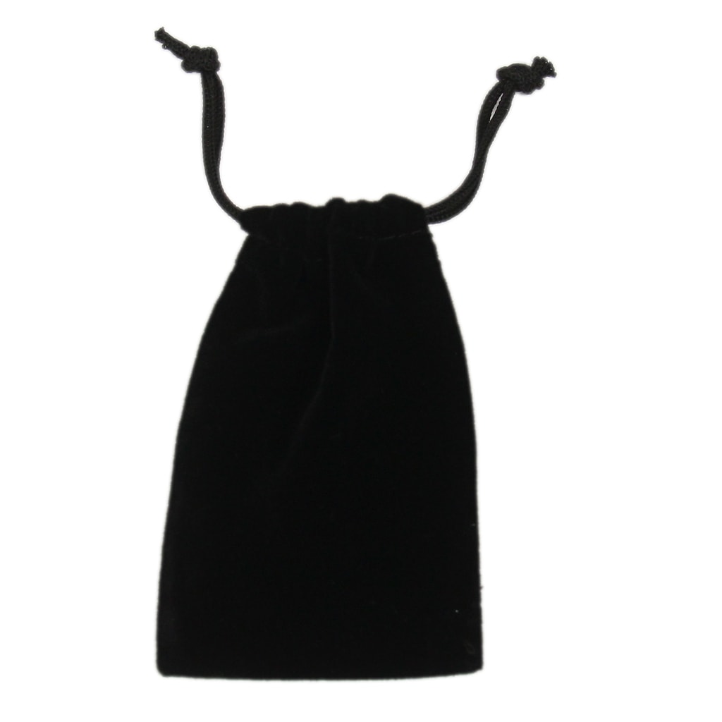 1.5x2.5 Black Velvet Pouch Jewelry Drawstring Gift Bag Pack of 12