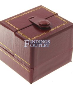 Red Leather Double Door Ring Box Display Jewelry Gift Box Closed