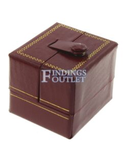 Red Leather Double Door Earring Box Display Jewelry Gift Box Closed