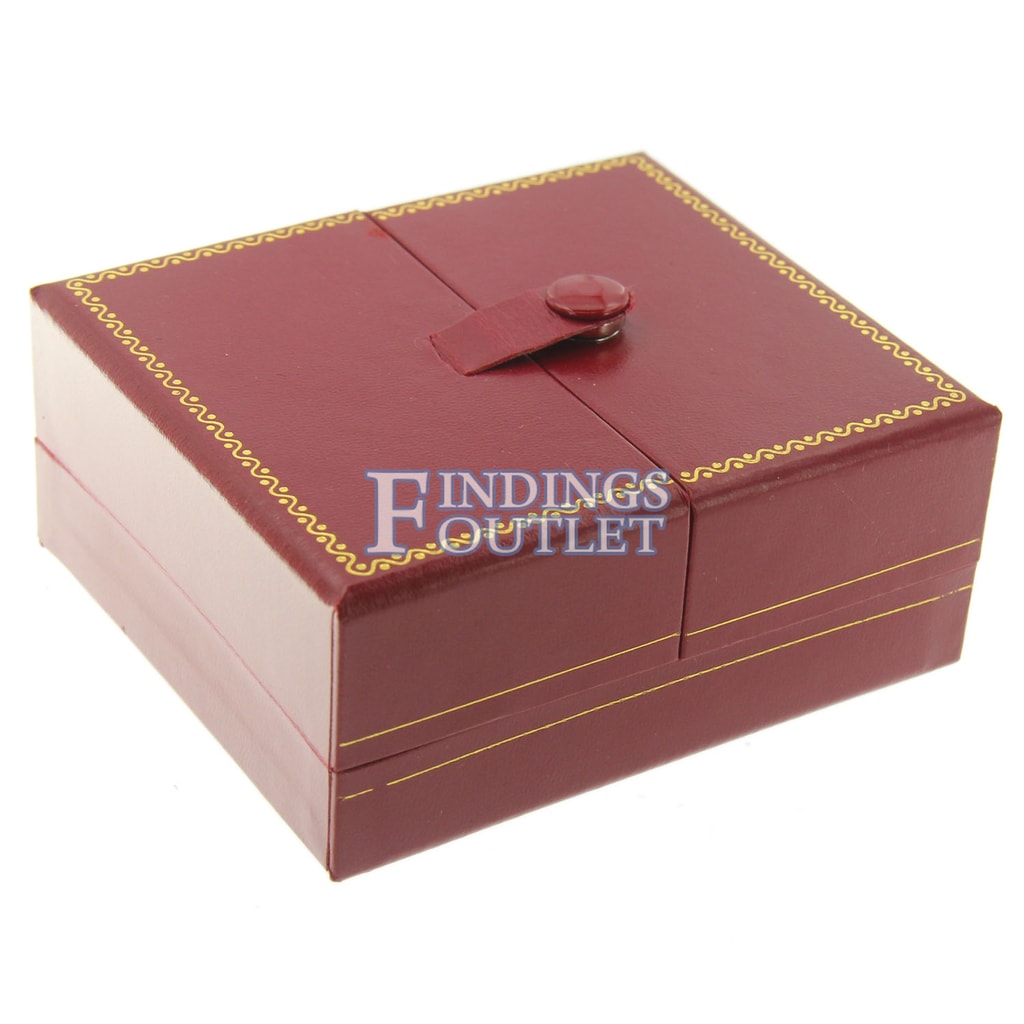 Red Leather Double Door Earring Box Display Jewelry Gift Box 1 Dozen
