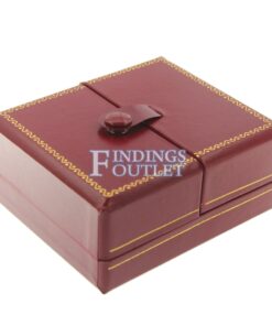 Red Leather Double Door Pendant Box Display Jewelry Gift Box Closed