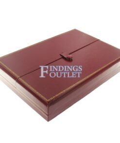 Red Leather Double Door Combination Box Display Jewelry Gift Box Closed