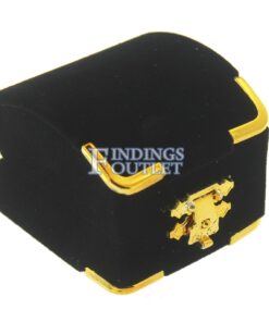 Black Velvet Treasure Chest Earring Box Display Jewelry Gift Box Closed