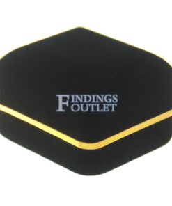 Black Velvet Gold Trim Ring Box Display Jewelry Gift Box Closed