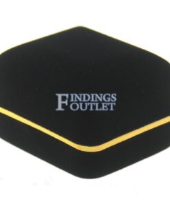 Black Velvet Gold Trim Earring Box Display Jewelry Gift Box Closed