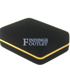 Black Velvet Gold Trim Earring Pad Box Display Jewelry Gift Box Closed