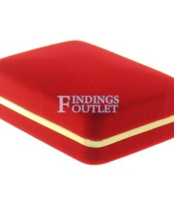 Red Velvet Gold Trim Earring Pad Box Display Jewelry Gift Box Closed