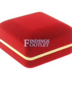 Red Velvet Gold Trim Pendant Box Display Jewelry Gift Box Closed