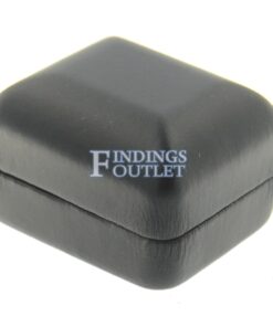 Black Leather Ring Box Display Jewelry Gift Box Closed