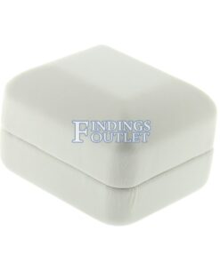 White Leather Ring Box Display Jewelry Gift Box Closed