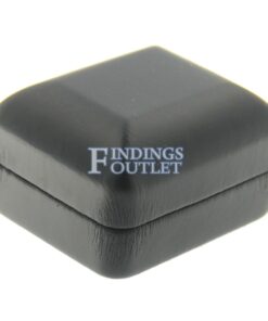 Black Leather Double Ring Box Display Jewelry Gift Box Closed