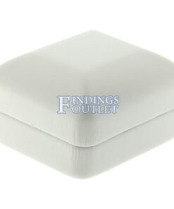 White Leather Double Ring Box Display Jewelry Gift Box Closed