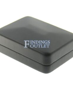 Black Leather Earring Pendant Box Display Jewelry Gift Box Closed