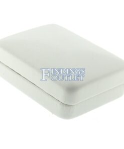 White Leather Earring Pendant Box Display Jewelry Gift Box Closed