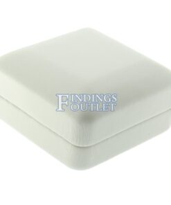 White Leather Pendant Box Display Jewelry Gift Box Closed