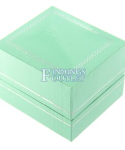 Teal Blue Leather Ring Box Display Jewelry Gift Box Closed