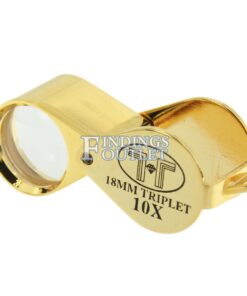 Gold Tone 18mm Triplet 10x Eye Loupe Angle