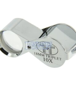 Silver Tone 18mm Triplet 10x Eye Loupe Angle