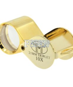 Gold Tone 21mm Triplet 10x Eye Loupe Angle