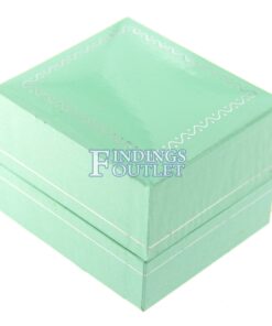 Teal Blue Leather Earring Box Display Jewelry Gift Box Closed