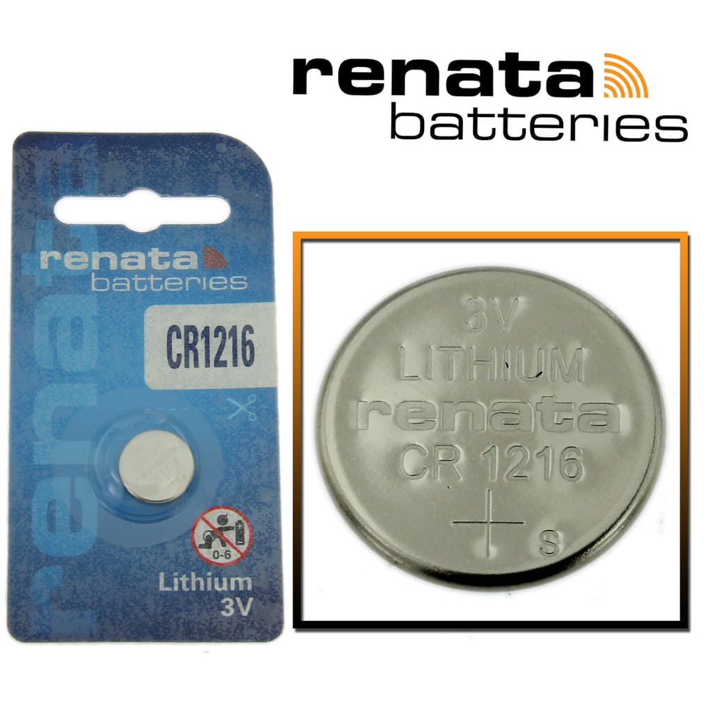 Renata CR1216 Watch Battery 3V Lithium Swiss Made Cell - Findings Outlet