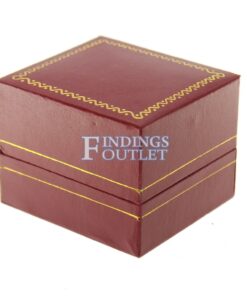 Red Leather Classic Ring Box Display Jewelry Gift Box Closed