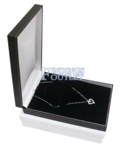 Black Leather Classic Chain Necklace Box Display Jewelry Gift Box Outer