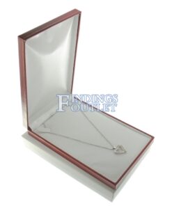 Red Leather Classic Medium Necklace Box Display Jewelry Gift Box Outer