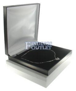 Black Leather Classic Large Necklace Box Display Jewelry Gift Box Outer