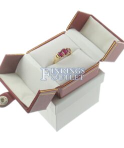 Red Leather Double Door Ring Box Display Jewelry Gift Box Outer