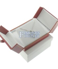 Red Leather Double Door Large Earring Box Display Jewelry Gift Box Outer