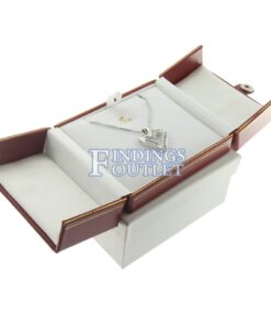 Red Leather Double Door Pendant Box Display Jewelry Gift Box Outer