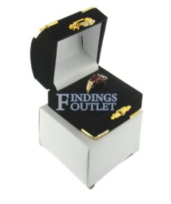 Black Velvet Treasure Chest Ring Box Display Jewelry Gift Box Outer