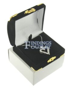 Black Velvet Treasure Chest Pendant Box Display Jewelry Gift Box Outer