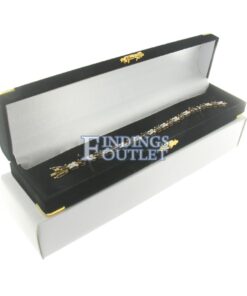 Black Velvet Treasure Chest Bracelet Box Display Jewelry Gift Box Outer