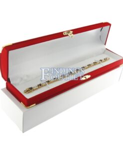 Red Velvet Treasure Chest Bracelet Box Display Jewelry Gift Box Outer