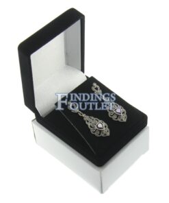 Black Velour Pendant Box Display Jewelry Gift Box Outer