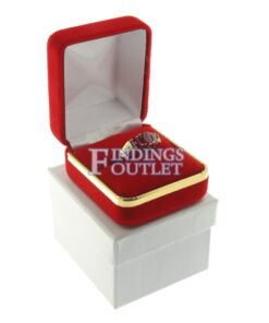 Red Velvet Gold Trim Ring Box Display Jewelry Gift Box Outer